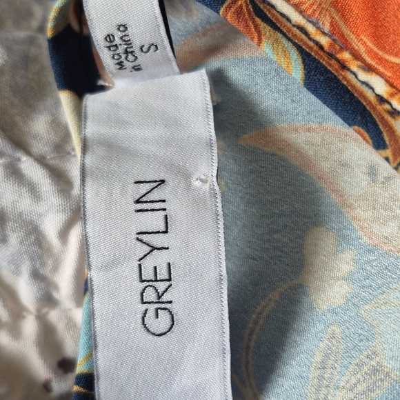 Greylin Helena Floral Shift Dress Boho Prairie Long Sleeve Relaxed Mini, Size S - Picture 8 of 9